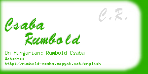 csaba rumbold business card